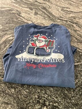 Vineyard Vines Kids Navy 'Merry Christmas' Santa Tee